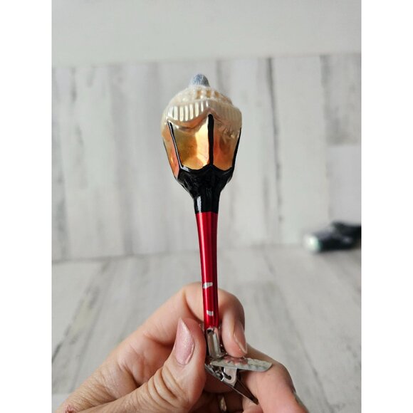 inge glas Vintage clip lantern lamp light ornament snow Xmas tree - Picture 5 of 9